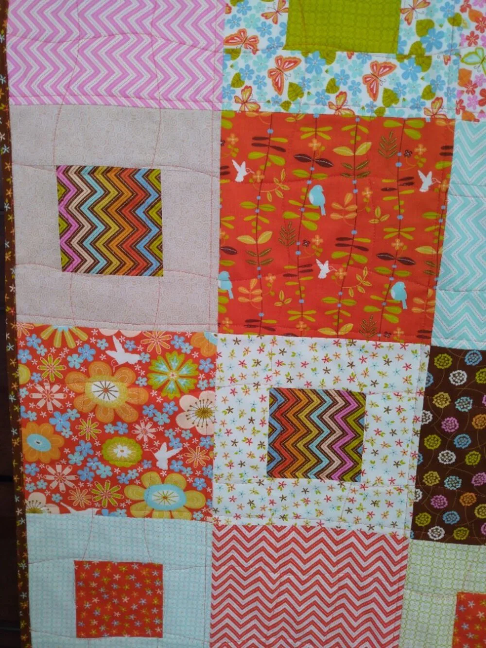 🤎🧡💙BN PATCHWORK SQUARES HANDMADE QUILT UNIQUE GIFT